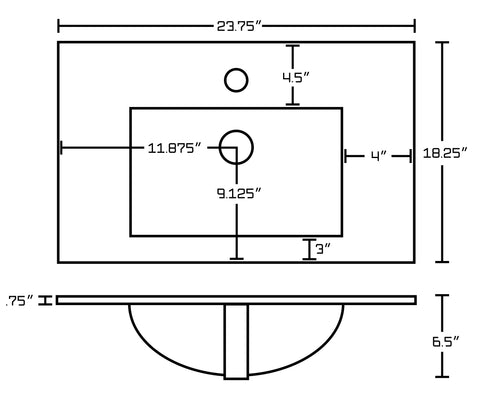 Image of American Imaginations Xena 88.5-in. W Wall Mount White Vanity Set For 1 Hole Drilling AI-19115