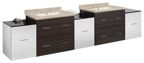 Image of American Imaginations Xena 90-in. W Wall Mount White-Dawn Grey Vanity Set For 3H8-in. Drilling Biscuit UM Sink AI-20204