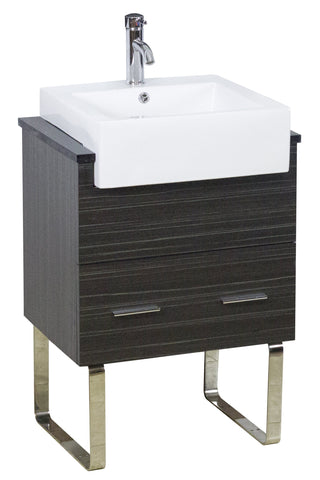 Image of American Imaginations Xena Farmhouse 20.25-in. W Semi-Recessed White Vessel For 1 Hole Center Drilling AI-1581