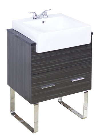 Image of American Imaginations Xena Farmhouse 20.25-in. W Semi-Recessed White Vessel For 3H4-in. Center Drilling AI-1580