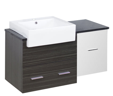 Image of American Imaginations Xena Farmhouse 36.75-in. W X 18-in. D Modern Wall Mount Plywood-Melamine Vanity Base Set Only In White-Dawn Grey AI-19595