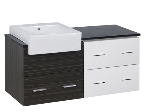 Image of American Imaginations Xena Farmhouse 46-in. W X 18-in. D Modern Wall Mount Plywood-Melamine Vanity Base Set Only In White-Dawn Grey AI-19603