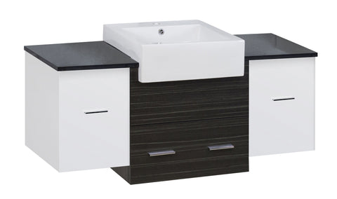 Image of American Imaginations Xena Farmhouse 50.75-in. W X 18-in. D Modern Wall Mount Plywood-Melamine Vanity Base Set Only In White-Dawn Grey AI-19627