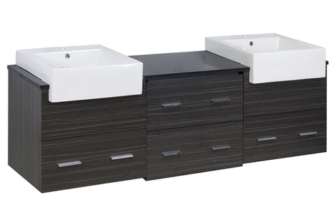 Image of American Imaginations Xena Farmhouse 68.75-in. W X 18-in. D Modern Wall Mount Plywood-Melamine Vanity Base Set Only In Dawn Grey AI-19618