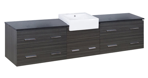 Image of American Imaginations Xena Farmhouse 92.75-in. W X 18-in. D Modern Wall Mount Plywood-Melamine Vanity Base Set Only In Dawn Grey AI-19630