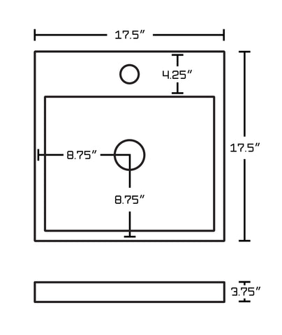 Image of American Imaginations Xena Quartz 24-in. W Wall Mount Dawn Grey Vanity Set For 1 Hole Drilling Black Galaxy Top AI-730