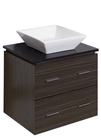 Image of American Imaginations Xena Quartz 24-in. W Wall Mount Dawn Grey Vanity Set For Wall Mount Drilling Black Galaxy Top AI-731