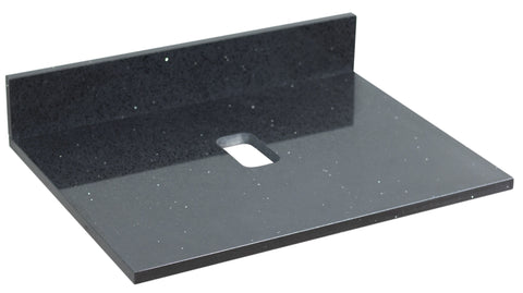 Image of American Imaginations Xena Quartz 24-in. W Wall Mount Dawn Grey Vanity Set For Wall Mount Drilling Black Galaxy Top AI-731