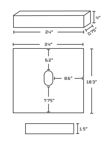 Image of American Imaginations Xena Quartz 24-in. W Wall Mount White Vanity Set For Wall Mount Drilling Black Galaxy Top AI-734