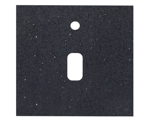 Image of American Imaginations Xena Quartz 24-in. W X 18.3-in. D Quartz Top In Black Galaxy Color For 1 Hole Faucet AI-20314