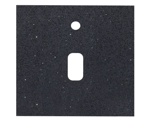 Image of American Imaginations Xena Quartz 24-in. W X 18.3-in. D Quartz Top In Black Galaxy Color For Deck Mount Faucet AI-658