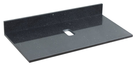 Image of American Imaginations Xena Quartz 36-in. W X 18.5-in. D Quartz Top In Black Galaxy Color For Wall Mount Faucet AI-1404