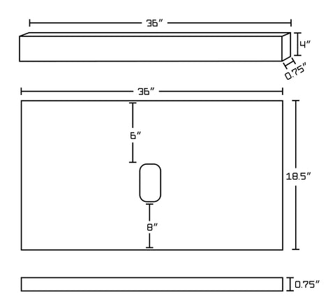 Image of American Imaginations Xena Quartz 36-in. W X 18.5-in. D Quartz Top In Black Galaxy Color For Wall Mount Faucet AI-1404