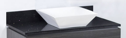 Image of American Imaginations Xena Quartz 36-in. W X 18.5-in. D Quartz Top In Black Galaxy Color For Wall Mount Faucet AI-1404