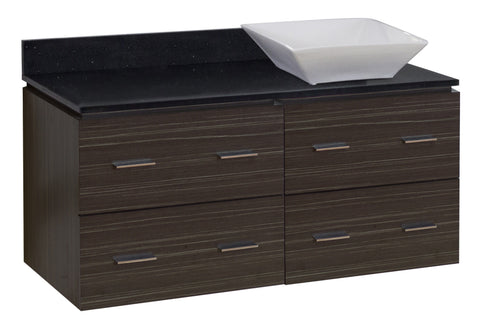 Image of American Imaginations Xena Quartz 48-in. W Wall Mount Dawn Grey Vanity Set For Wall Mount Drilling Black Galaxy Top AI-1478