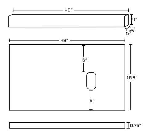Image of American Imaginations Xena Quartz 48-in. W Wall Mount Dawn Grey Vanity Set For Wall Mount Drilling Black Galaxy Top AI-1478