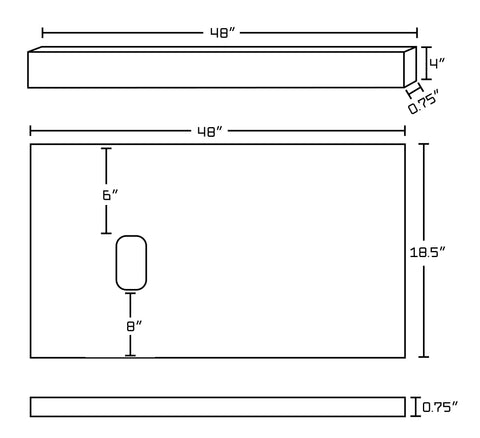 Image of American Imaginations Xena Quartz 48-in. W Wall Mount White Vanity Set For Wall Mount Drilling Black Galaxy Top AI-1501