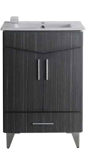 Image of American Imaginations Zen 23.75-in. W Floor Mount Dawn Grey Vanity Set For 1 Hole Drilling AI-18138