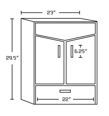 Image of American Imaginations Zen 23.75-in. W Floor Mount Dawn Grey Vanity Set For 1 Hole Drilling AI-18138