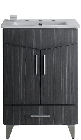 Image of American Imaginations Zen 23.75-in. W Floor Mount Dawn Grey Vanity Set For 3H8-in. Drilling AI-18139