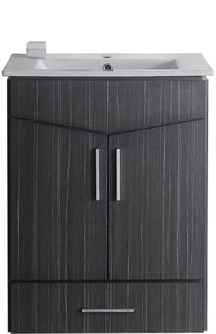 Image of American Imaginations Zen 23.75-in. W Wall Mount Dawn Grey Vanity Set For 1 Hole Drilling AI-18135