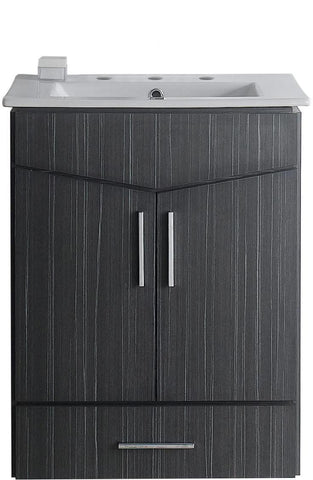 Image of American Imaginations Zen 23.75-in. W Wall Mount Dawn Grey Vanity Set For 3H8-in. Drilling AI-18136