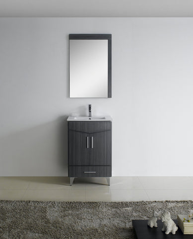 Image of American Imaginations Zen 24-in. W X 17-in. D Modern Plywood-Melamine Vanity Base Set Only In Dawn Grey AI-18123