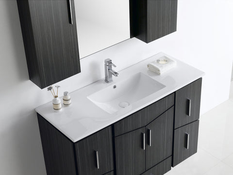 Image of American Imaginations Zen 47-in. W X 18-in. D Modern Wall Mount Plywood-Melamine Vanity Base Set Only In Dawn Grey AI-18129