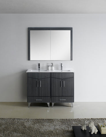 Image of American Imaginations Zen 48-in. W X 17-in. D Modern Plywood-Melamine Vanity Base Set Only In Dawn Grey AI-18132
