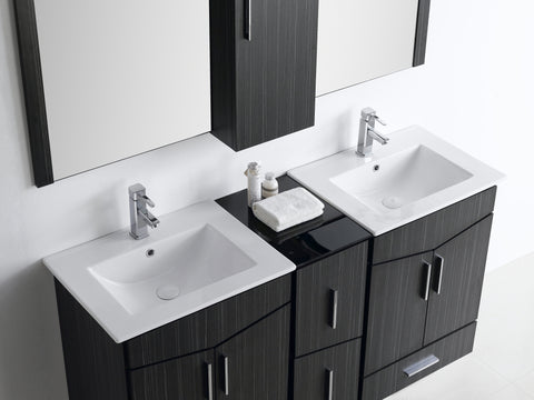 Image of American Imaginations Zen 58-in. W X 18-in. D Modern Wall Mount Plywood-Melamine Vanity Base Set Only In Dawn Grey AI-18133