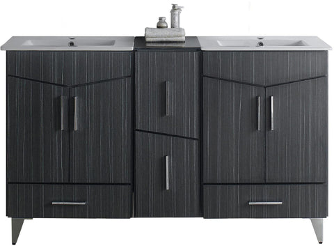 Image of American Imaginations Zen 61.5-in. W Floor Mount Dawn Grey Vanity Set For 1 Hole Drilling AI-19579