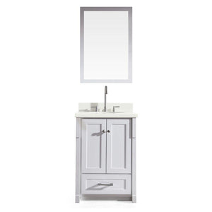 Ariel Adams 25" Single Sink Vanity Set in White L025S-WHT