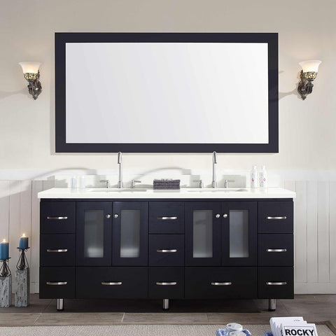 Image of Ariel Americano 73" Double Sink Vanity Set in Black B073D-BLK