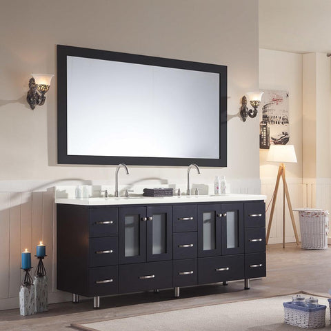 Image of Ariel Americano 73" Double Sink Vanity Set in Black B073D-BLK