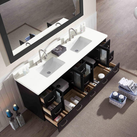 Image of Ariel Americano 73" Double Sink Vanity Set in Black B073D-BLK