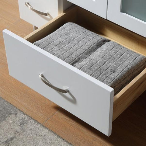 Image of Ariel Americano 73" White Modern Double Sink Vanity W/ White Quartz Top B073D-WQ-WHT B073D-WQ-GRY