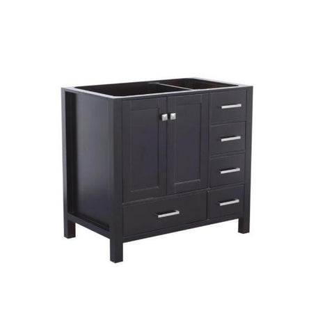 Image of Ariel Cambridge 36" Espresso Transitional Vanity Base Cabinet A037S-L-BC-MNB A037S-L-BC-MNB