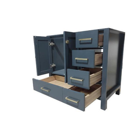 Image of Ariel Cambridge 36" Midnight Blue Transitional Vanity Base Cabinet A037S-L-BC-MNB VAN081-48-T