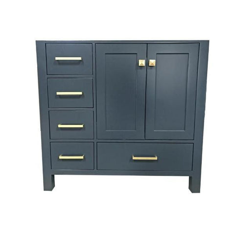 Image of Ariel Cambridge 36" Midnight Blue Transitional Vanity Base Cabinet A037S-R-BC-MNB A037S-R-BC-MNB