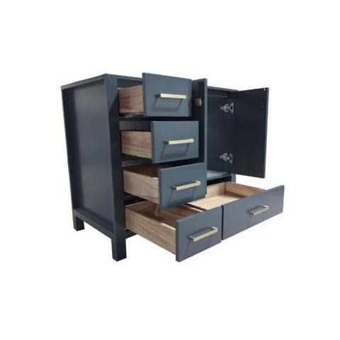 Image of Ariel Cambridge 36" Midnight Blue Transitional Vanity Base Cabinet A037S-R-BC-MNB A037S-R-BC-MNB