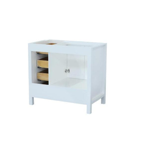Image of Ariel Cambridge 36" White Transitional Vanity Base Cabinet A037S-L-BC-WHT