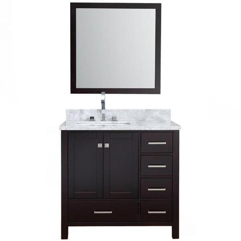 Image of Ariel Cambridge 37" Espresso Modern Bathroom Vanity A037S-L-BC-ESP
