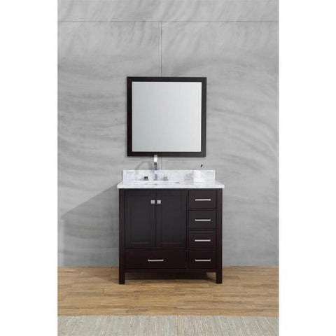 Image of Ariel Cambridge 37" Espresso Modern Bathroom Vanity A037S-L-CWR-ESP