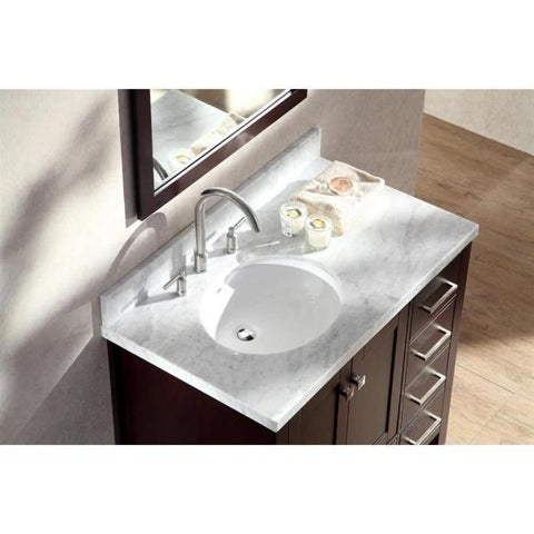 Image of Ariel Cambridge 37" Espresso Modern Single Oval Sink Bathroom Vanity A037S-L-VO-ESP
