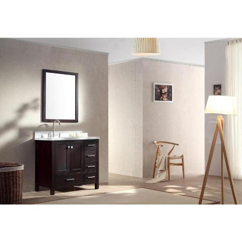 Image of Ariel Cambridge 37" Espresso Modern Single Oval Sink Bathroom Vanity A037S-L-VO-ESP