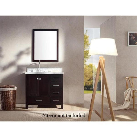 Image of Ariel Cambridge 37" Espresso Modern Single Oval Sink Bathroom Vanity A037S-L-VO-ESP