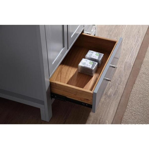 Image of Ariel Cambridge 37" Espresso Modern Single Oval Sink Bathroom Vanity A037S-R-VO-GRY