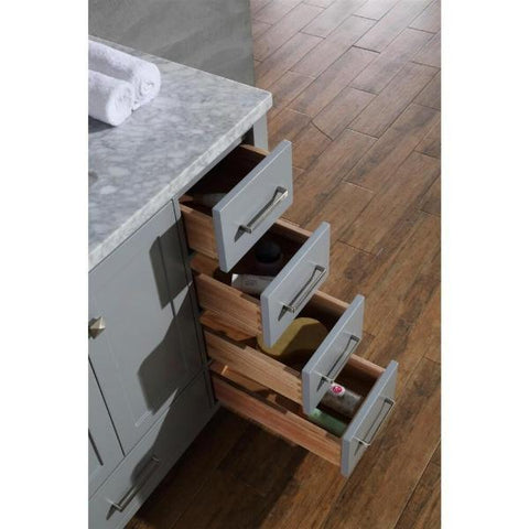 Image of Ariel Cambridge 37" Grey Modern Rectangle Sink Bathroom Vanity A037S-L-CWR-GRY