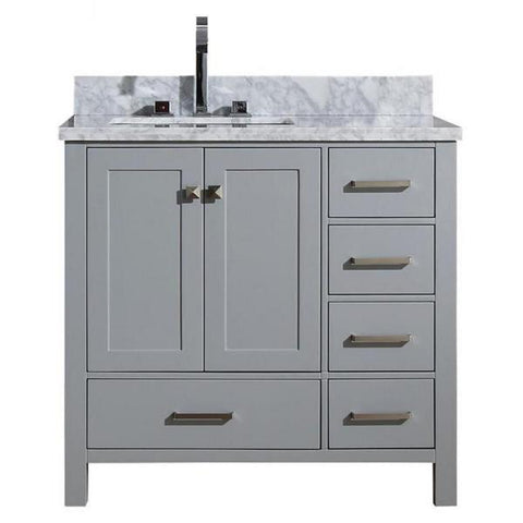 Image of Ariel Cambridge 37" Grey Modern Single Sink Bathroom Vanity A037SLCWRVOGRY