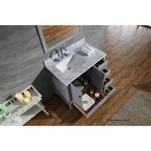 Image of Ariel Cambridge 37" Grey Modern Single Sink Bathroom Vanity A037SLCWRVOGRY